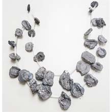 DRUSY AGATE SILVER FAN STICK